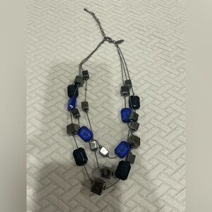 Elegant Blue and Black Necklace
